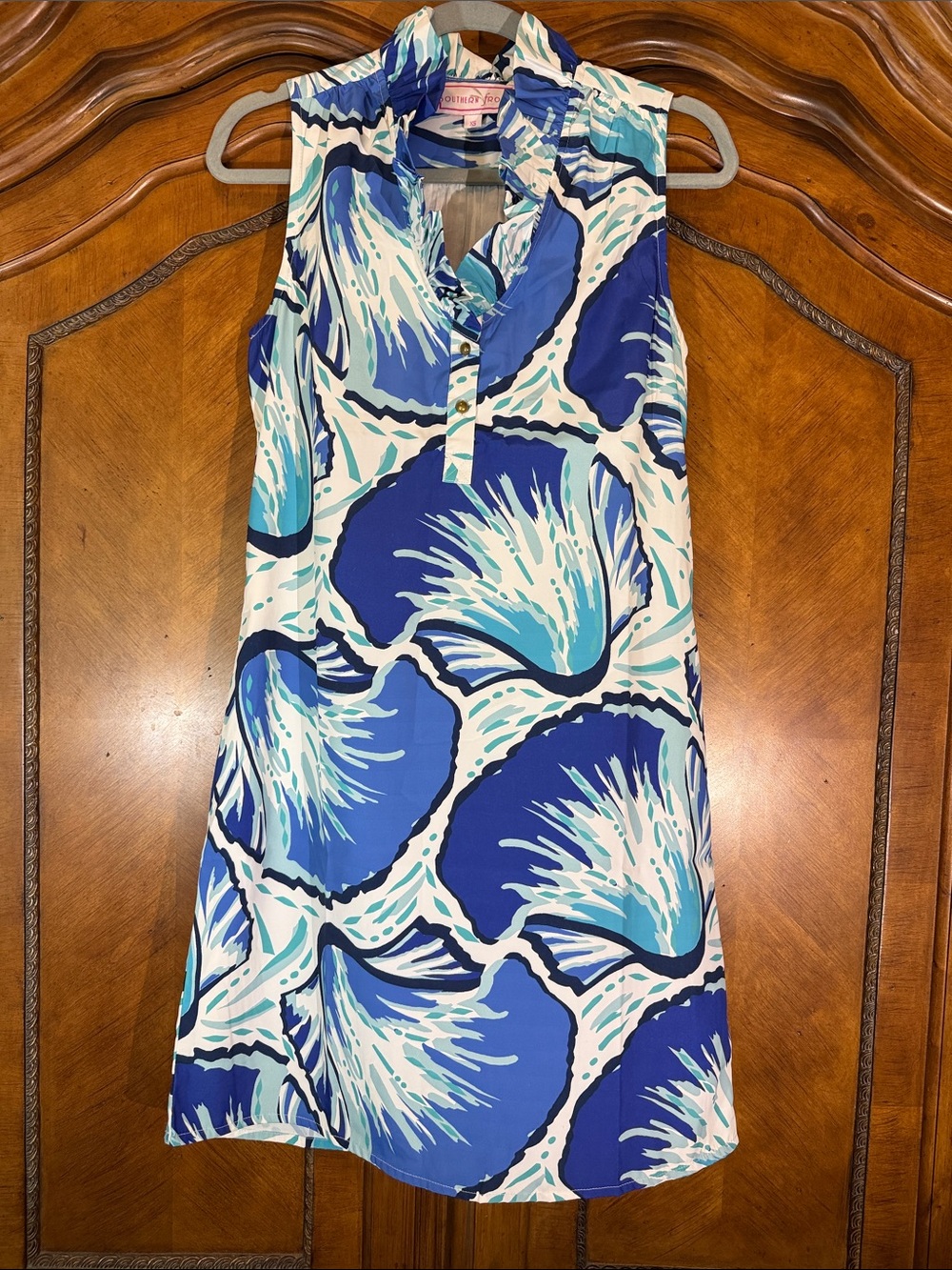 Sleeveless Blue Floral Midi Dress by southern frock